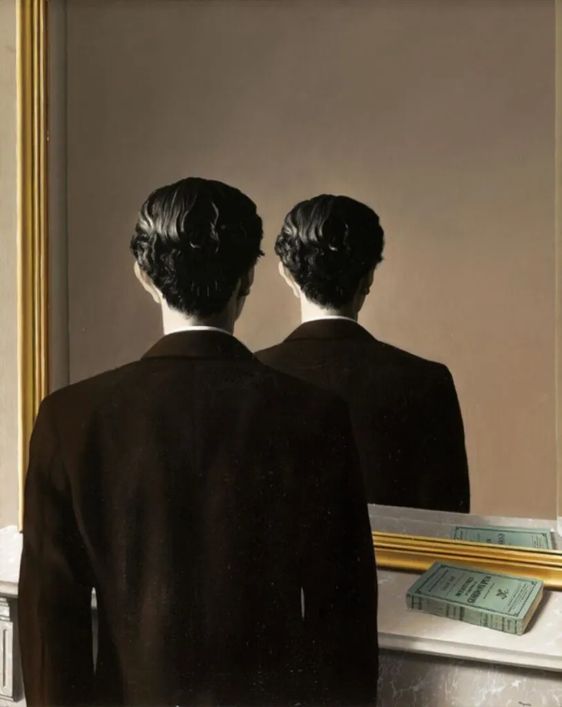 Battle Royale, come ne "La riproduzione vietata" di Magritte, funge da specchio della realtà.